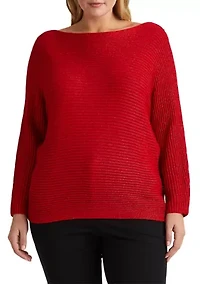 Plus Dolman Sleeve Boatneck Sweater