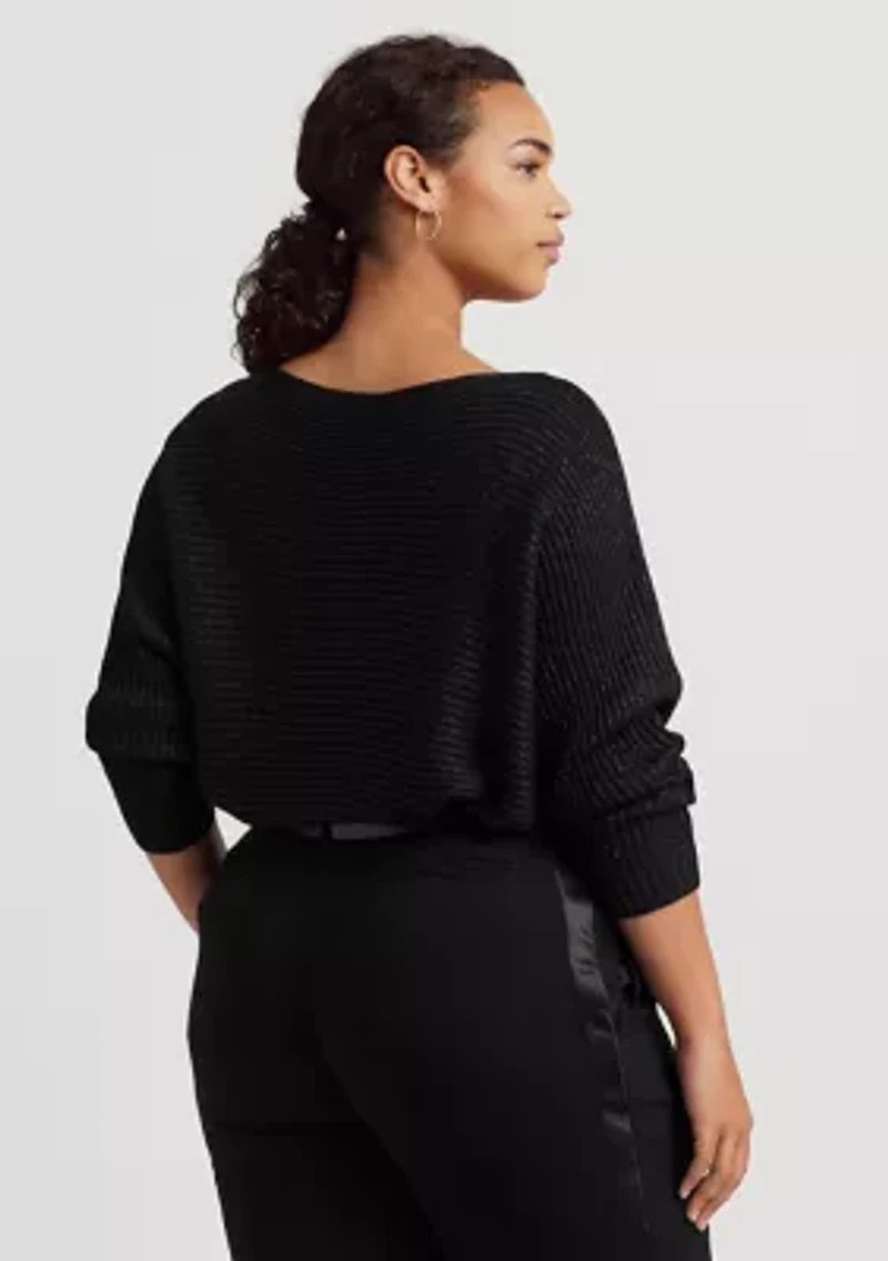 Plus Dolman Sleeve Boatneck Sweater