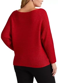 Plus Dolman Sleeve Boatneck Sweater