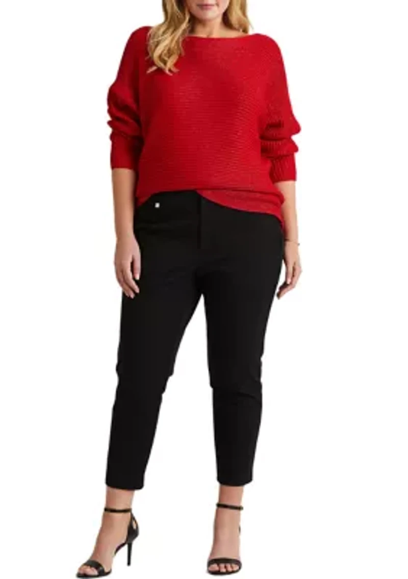 Plus Dolman Sleeve Boatneck Sweater