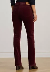 Stretch Corduroy Mid Rise Straight Pants