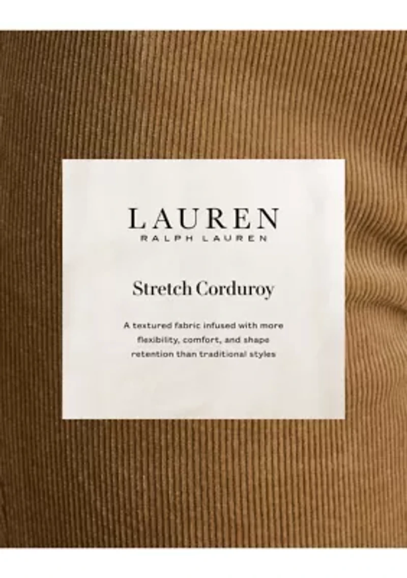Stretch Corduroy Mid Rise Straight Pants