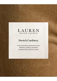 Stretch Corduroy Mid Rise Straight Pants