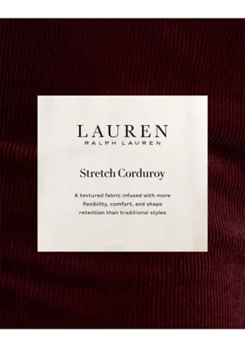 Stretch Corduroy Mid Rise Straight Pants