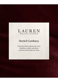 Stretch Corduroy Mid Rise Straight Pants