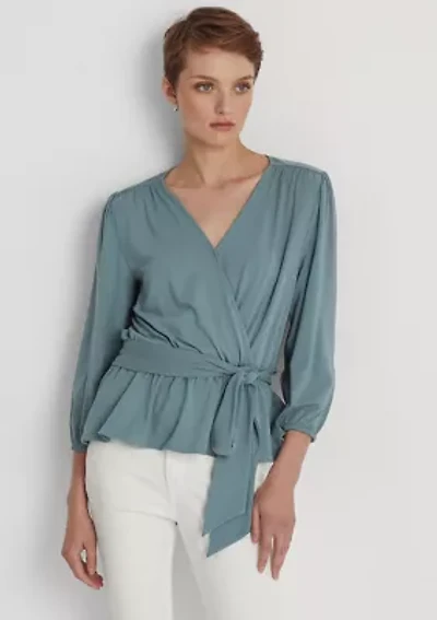 Petite Jersey Peplum Blouse