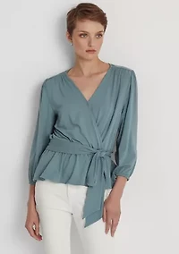 Petite Jersey Peplum Blouse