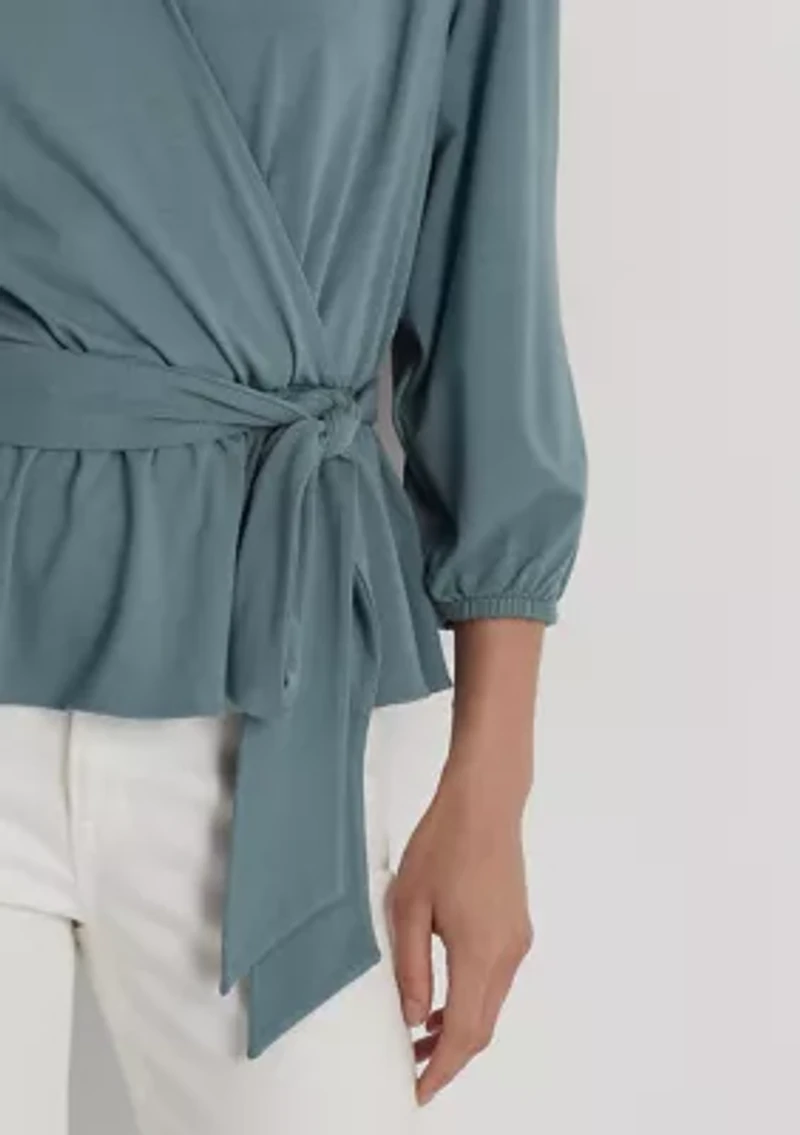 Petite Jersey Peplum Blouse