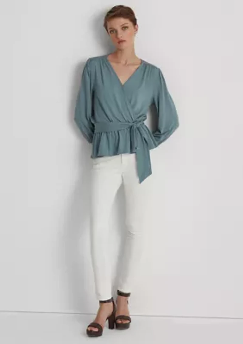 Petite Jersey Peplum Blouse