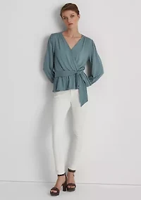 Petite Jersey Peplum Blouse