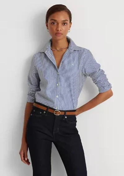 Petite Striped Easy Care Cotton Shirt