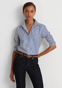Petite Striped Easy Care Cotton Shirt