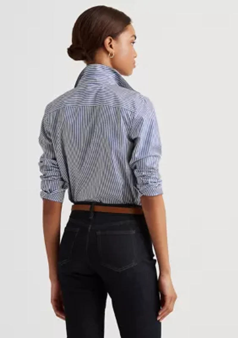 Petite Striped Easy Care Cotton Shirt
