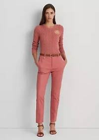 Petite Stretch-Cotton-Blend Pants