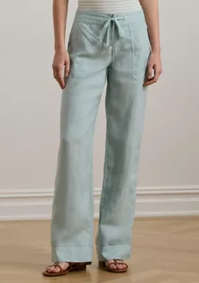 Petite Linen Wide Leg Pants