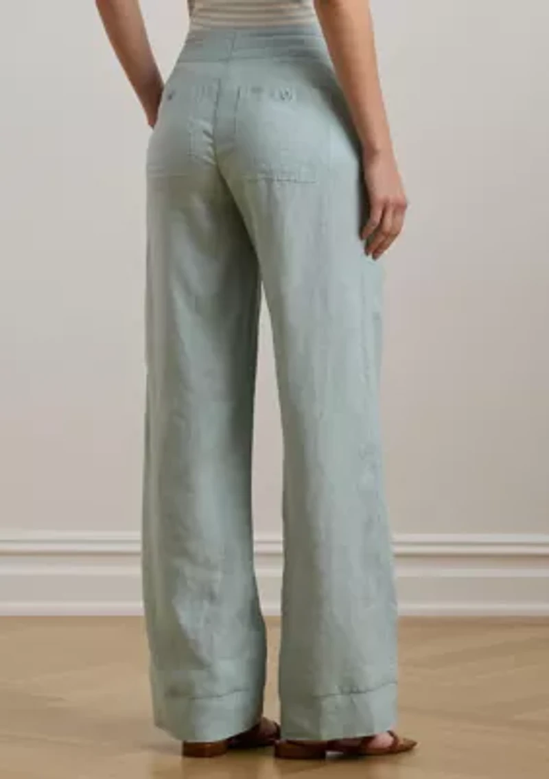 Petite Linen Wide Leg Pants