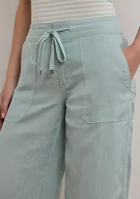 Petite Linen Wide Leg Pants
