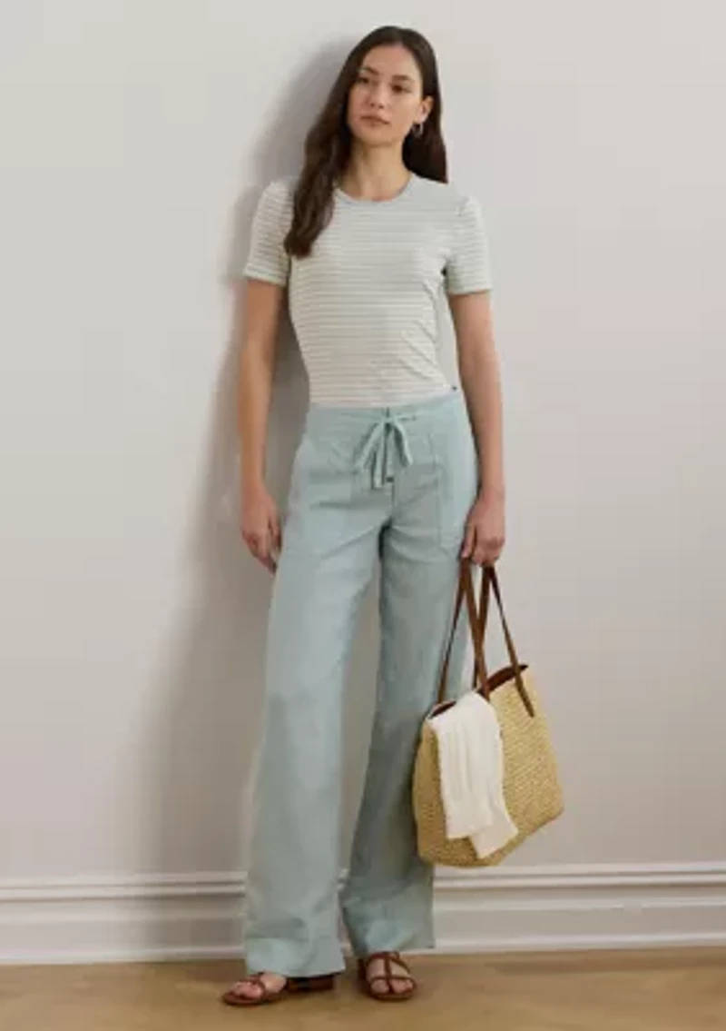 Petite Linen Wide Leg Pants