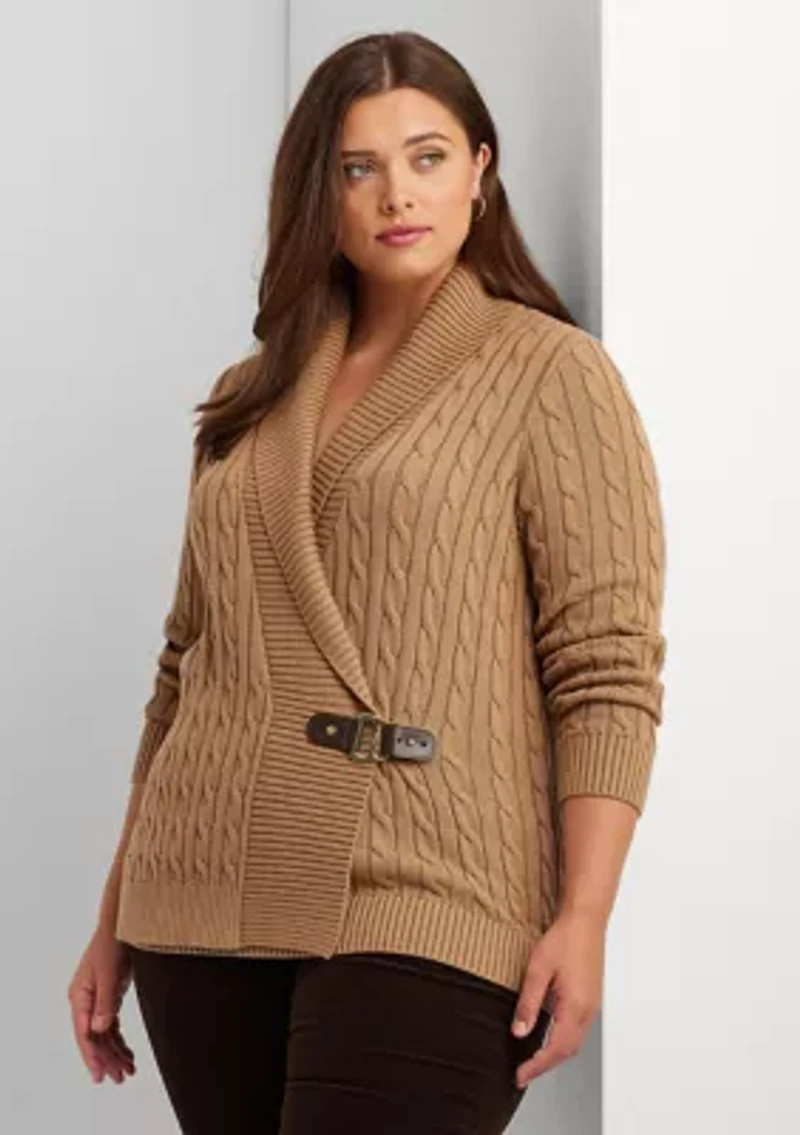 Plus Buckled Cotton Sweater