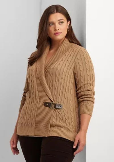 Plus Buckled Cotton Sweater