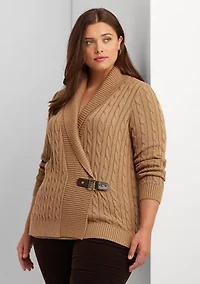Plus Buckled Cotton Sweater