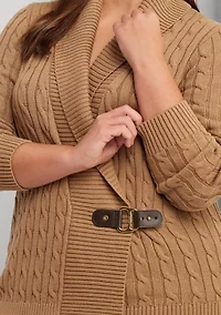 Plus Buckled Cotton Sweater