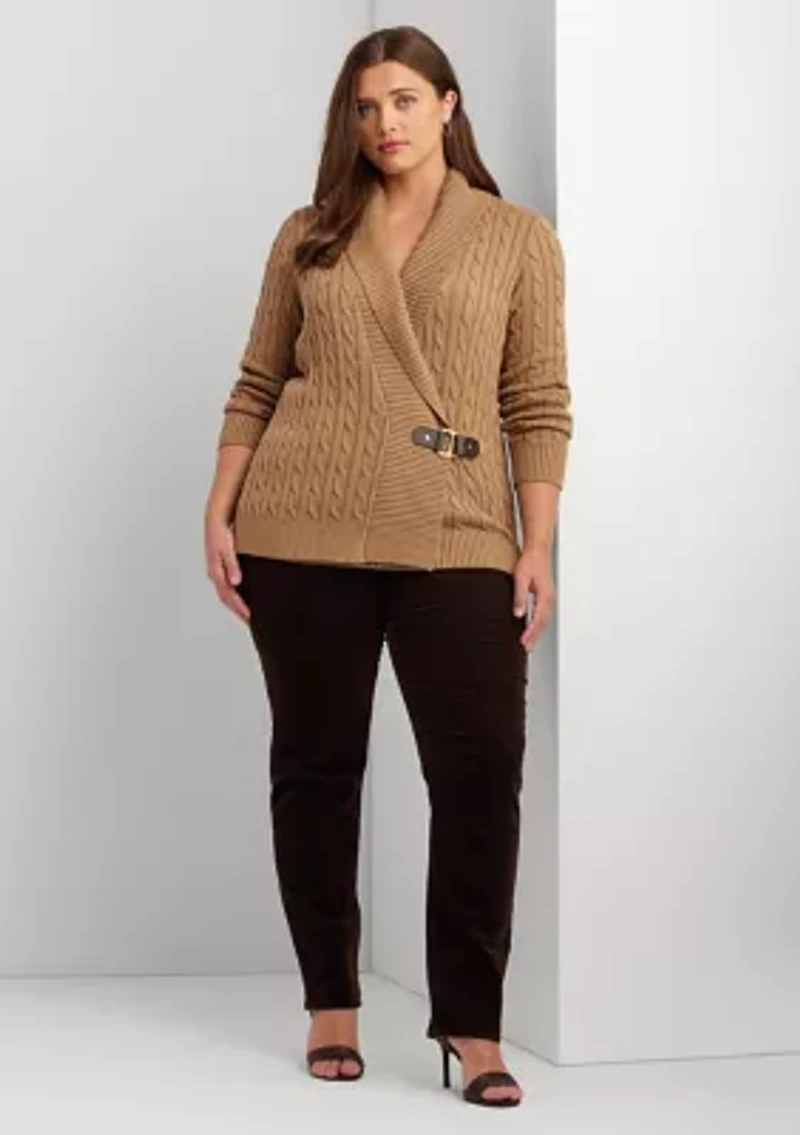 Plus Buckled Cotton Sweater