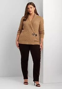 Plus Buckled Cotton Sweater