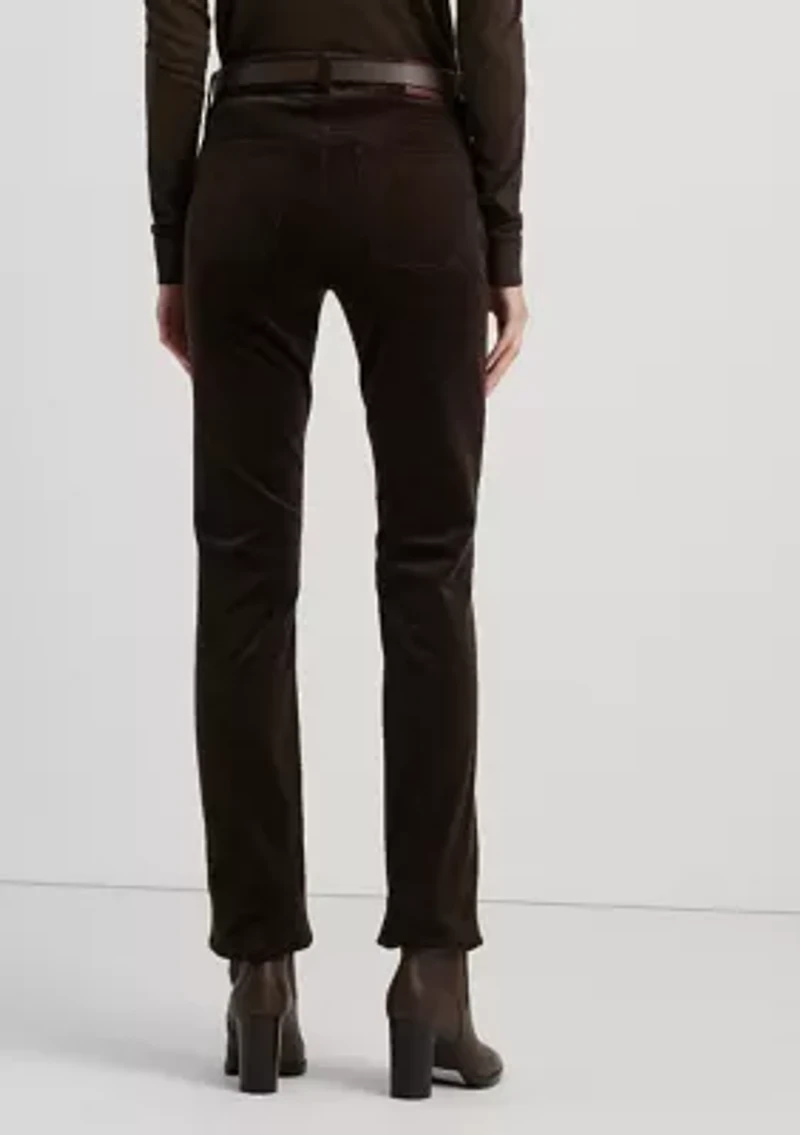 Petite Corduroy Mid-Rise Straight Pants