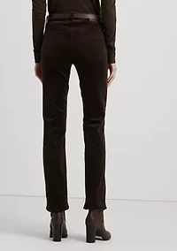 Petite Corduroy Mid-Rise Straight Pants