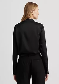 Petite Classic Fit Satin Charmeuse Shirt