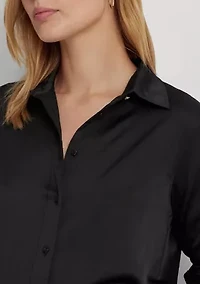 Petite Classic Fit Satin Charmeuse Shirt