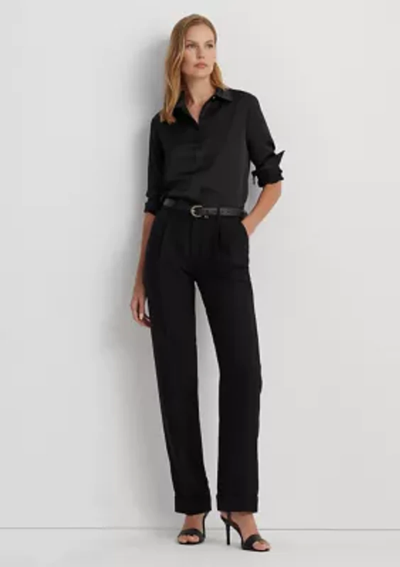 Petite Classic Fit Satin Charmeuse Shirt