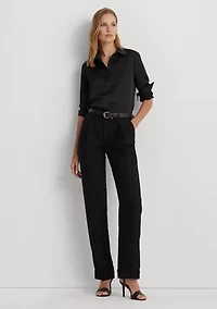 Petite Classic Fit Satin Charmeuse Shirt