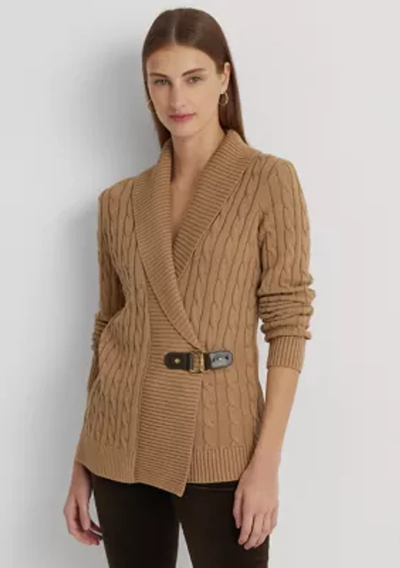 Petite Buckled Cotton Sweater