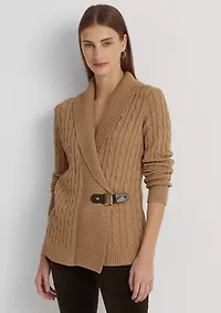Petite Buckled Cotton Sweater
