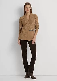Petite Buckled Cotton Sweater