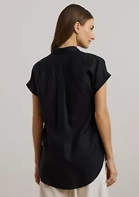 Petite Linen Short-Sleeve Shirt