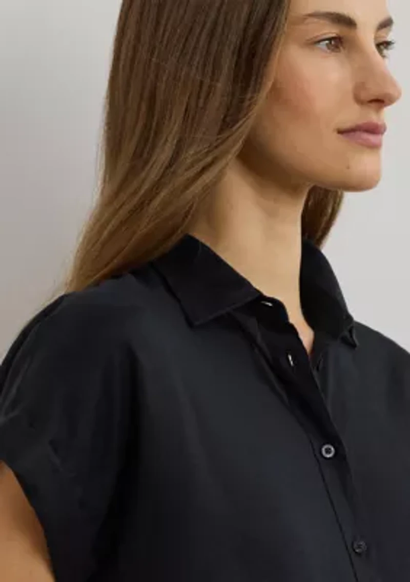 Petite Linen Short-Sleeve Shirt