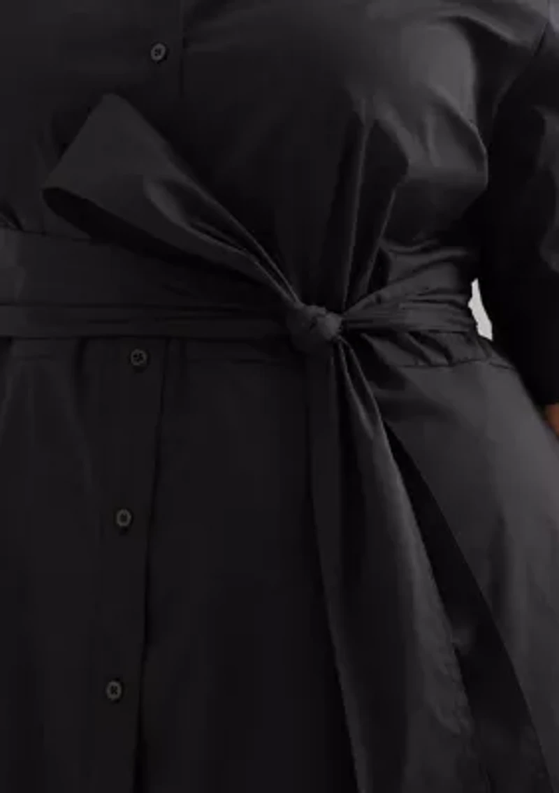 Plus Cotton-Blend Shirtdress