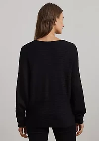Rib Knit Dolman Sleeve Sweater