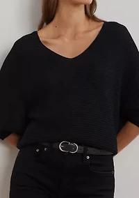 Rib Knit Dolman Sleeve Sweater