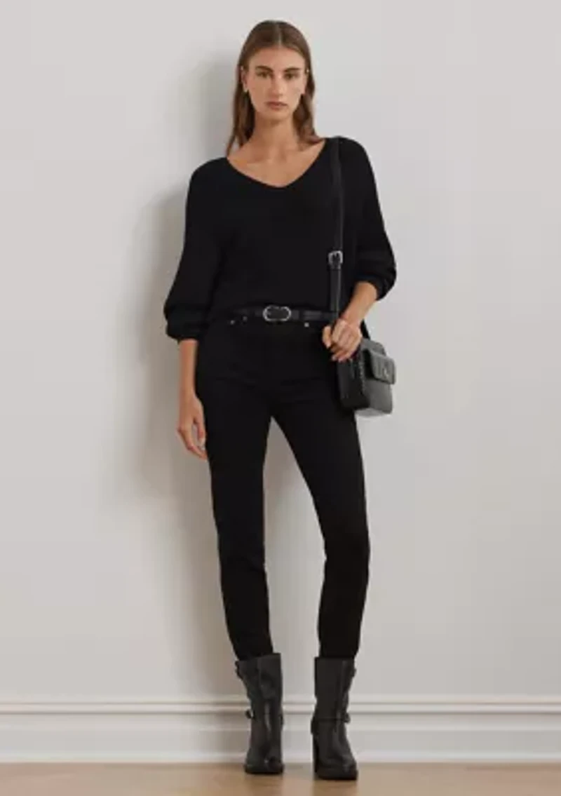 Rib Knit Dolman Sleeve Sweater