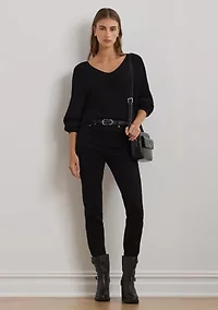 Rib Knit Dolman Sleeve Sweater