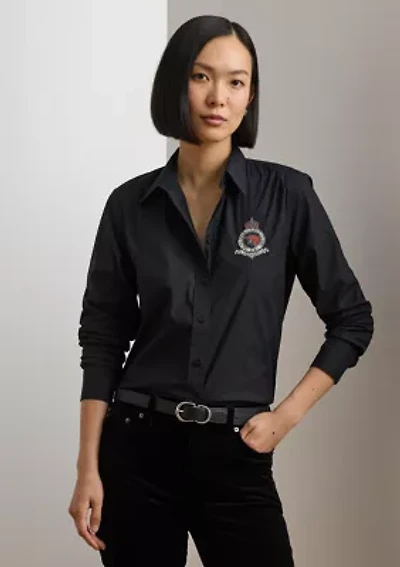 Women's Classic Fit Beaded-Crest Shirt