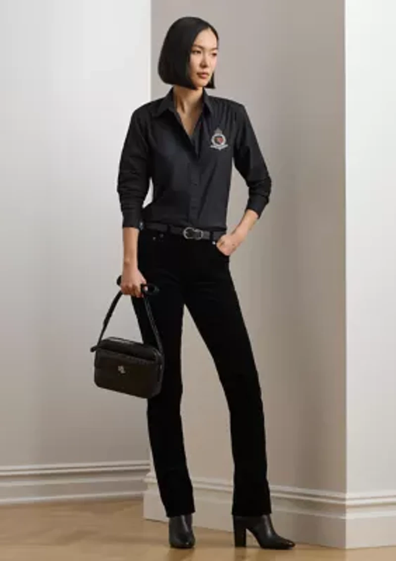 Women's Classic Fit Beaded-Crest Shirt