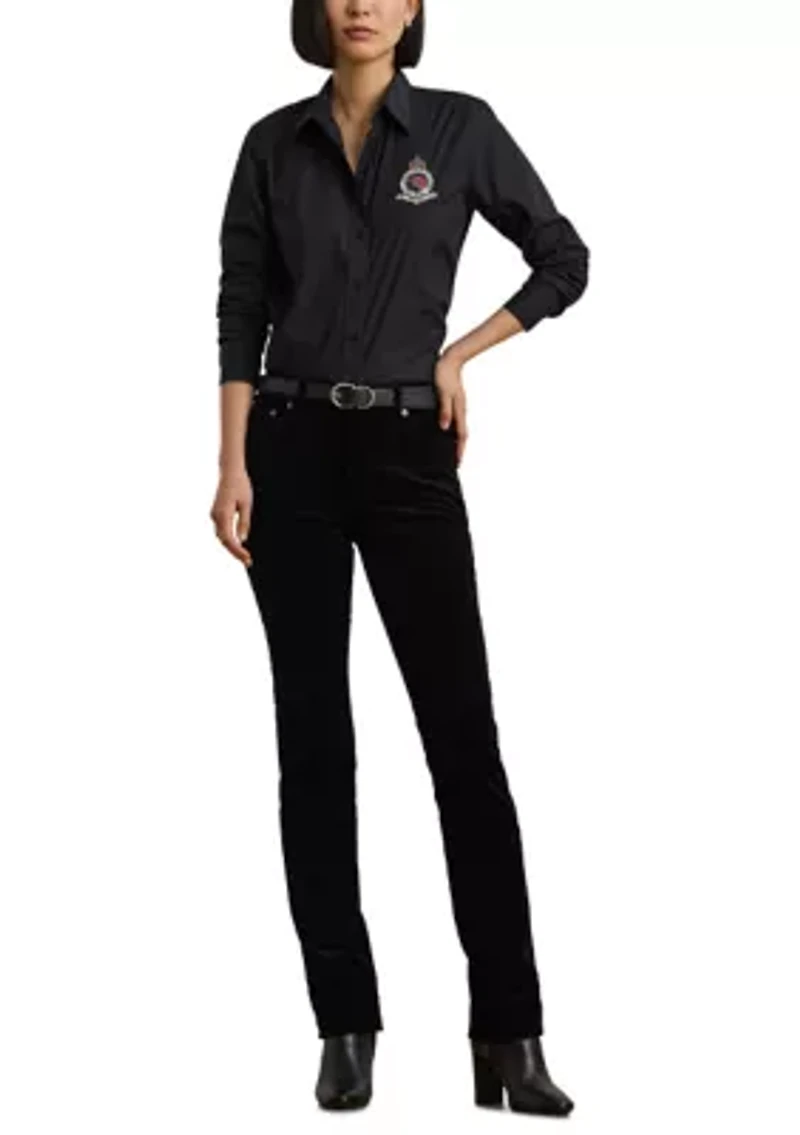 Petites Classic Fit Beaded-Crest Shirt