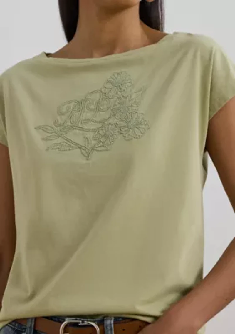 Women's Embroidered Jersey T-Shirt