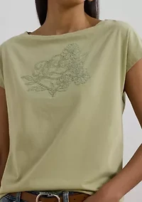 Women's Embroidered Jersey T-Shirt