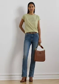 Petite Embroidered Jersey T-Shirt